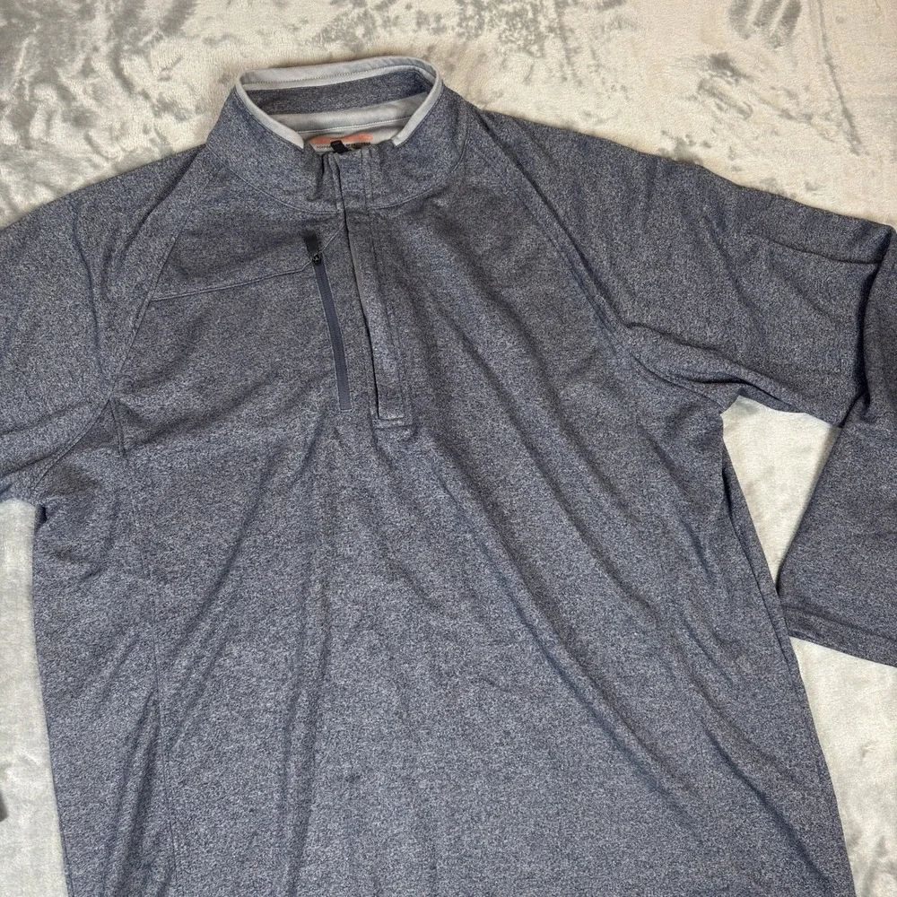 Hawke & Co Shirt Mens XL Pullover Quarter Zip Performance Stretch Blue Gray
